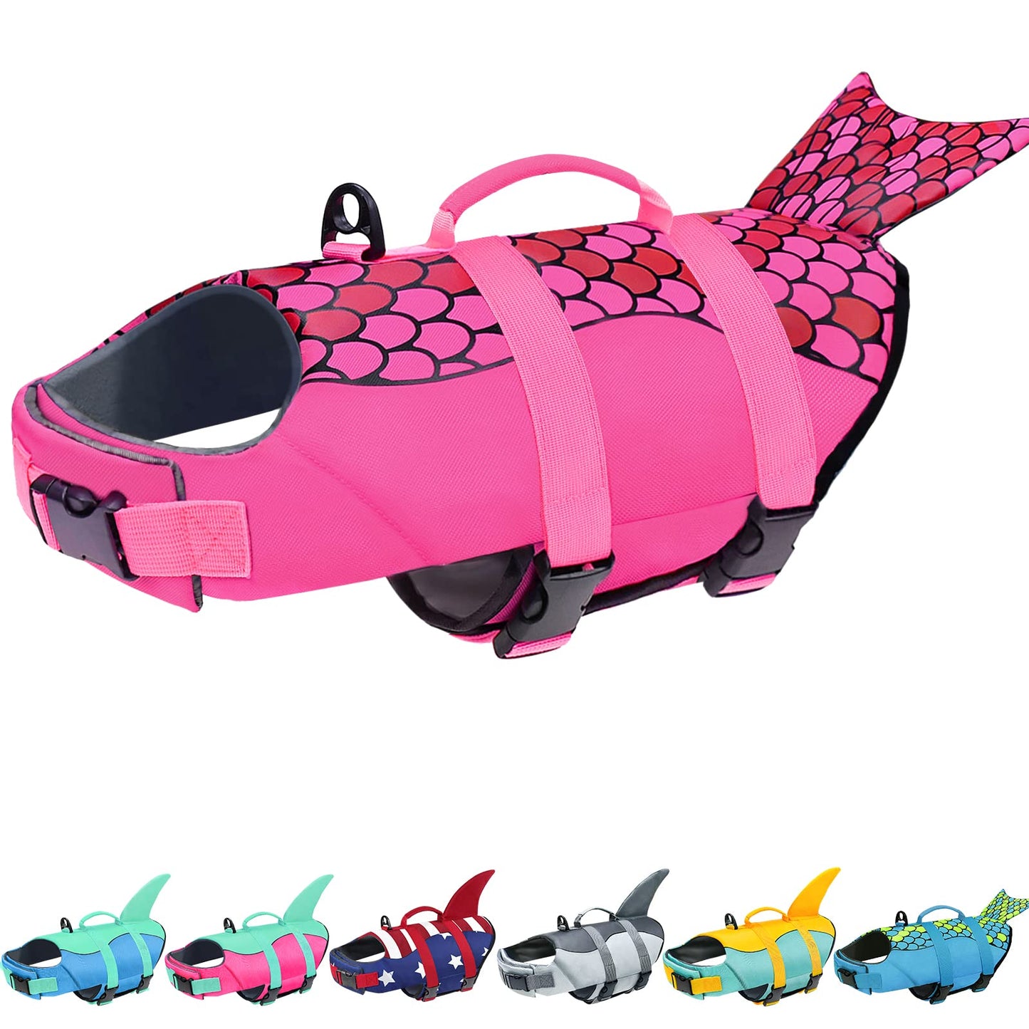 Dog Life Jacket with High Buoyancy Ripstop Design