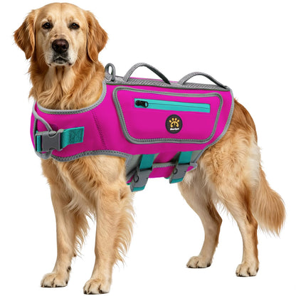 Dog Life Jacket with High Buoyancy and Visibility