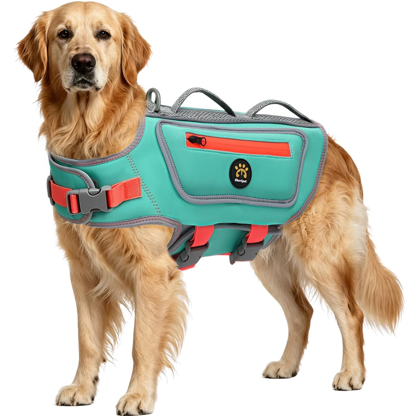 Dog Life Jacket with High Buoyancy and Visibility