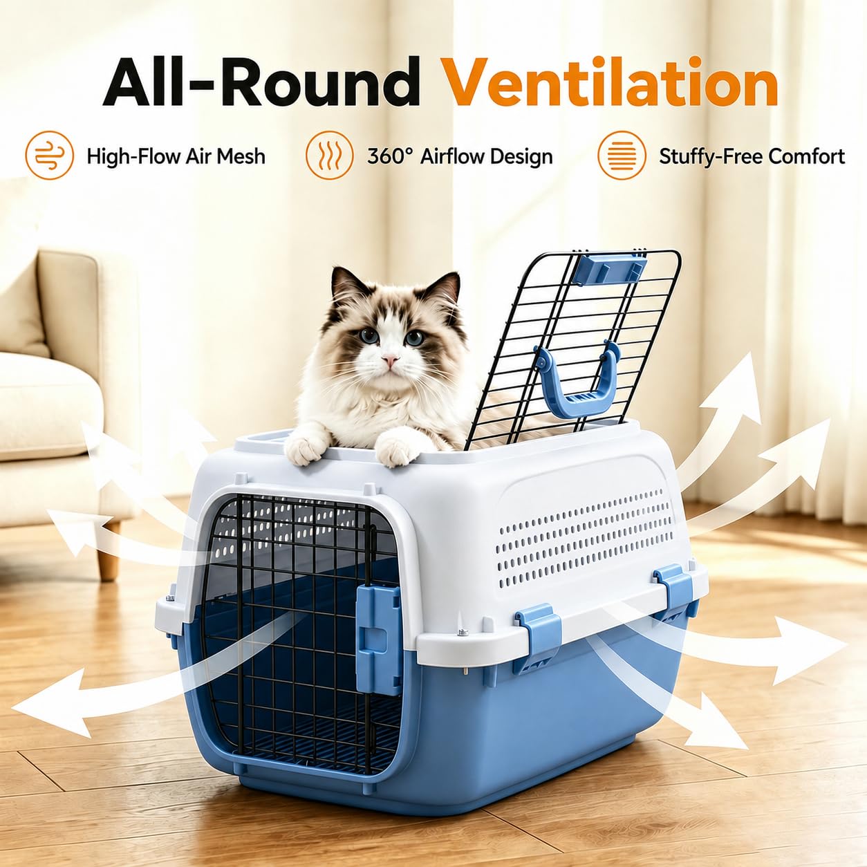 Hard Shell Pet Carrier with Dual-Entry Design