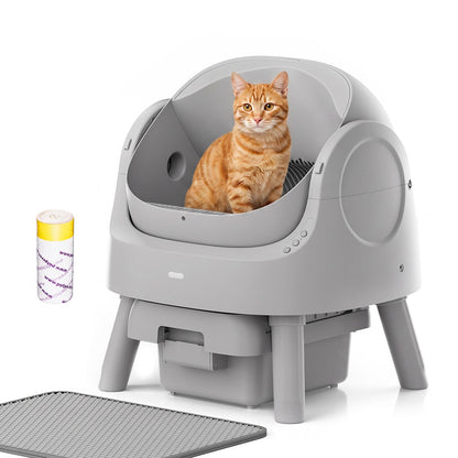 Self-Cleaning Cat Litter Box with Open-Top Design