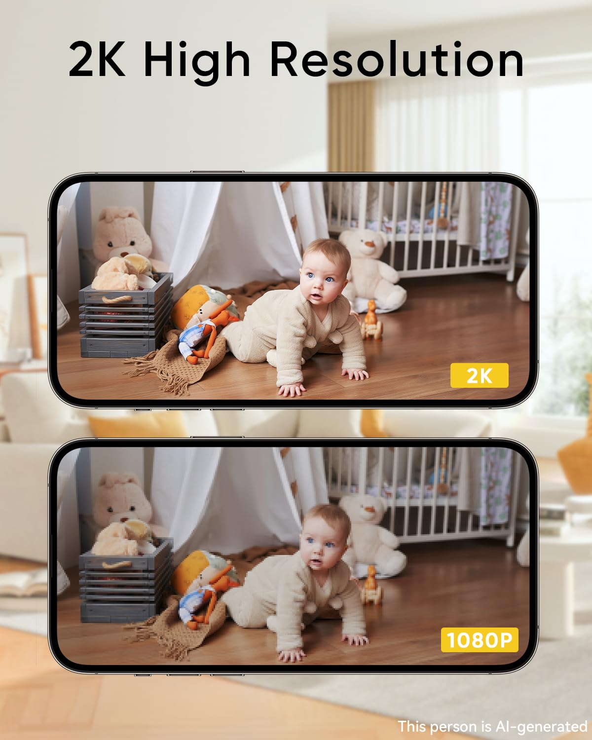 2K Pet Camera with Night Vision and Two-Way Audio