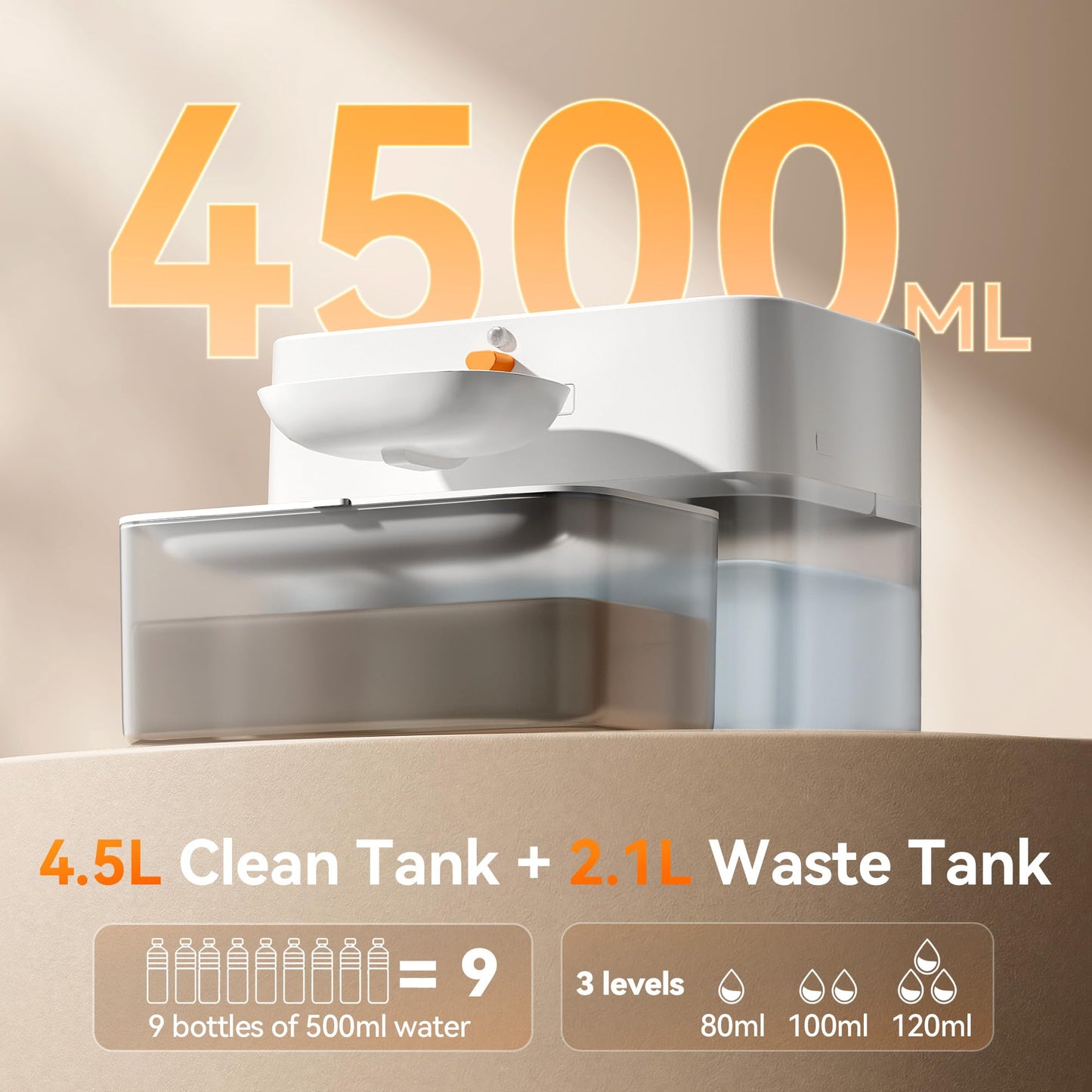 Cat Water Fountain with Wastewater Separation