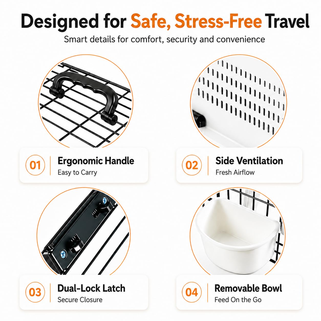 Hard Shell Pet Carrier with Dual-Entry Design