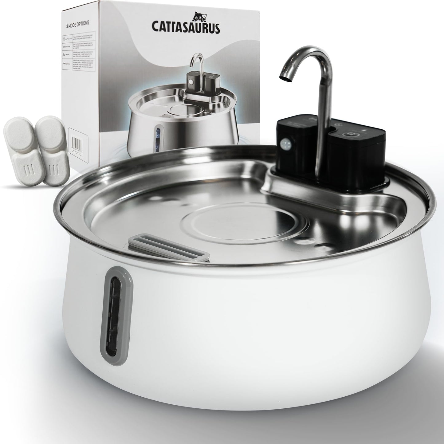 Stainless Steel Cat Water Fountain with Filtration