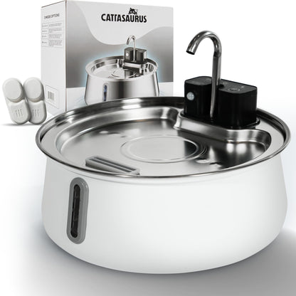 Stainless Steel Cat Water Fountain with Filtration