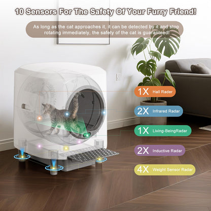 Self-Cleaning Cat Litter Box with Smart Auto Cleaning