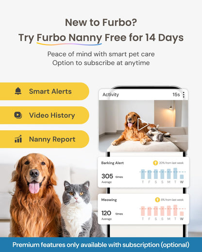360° Pet Camera with AI Alerts and Two-Way Audio