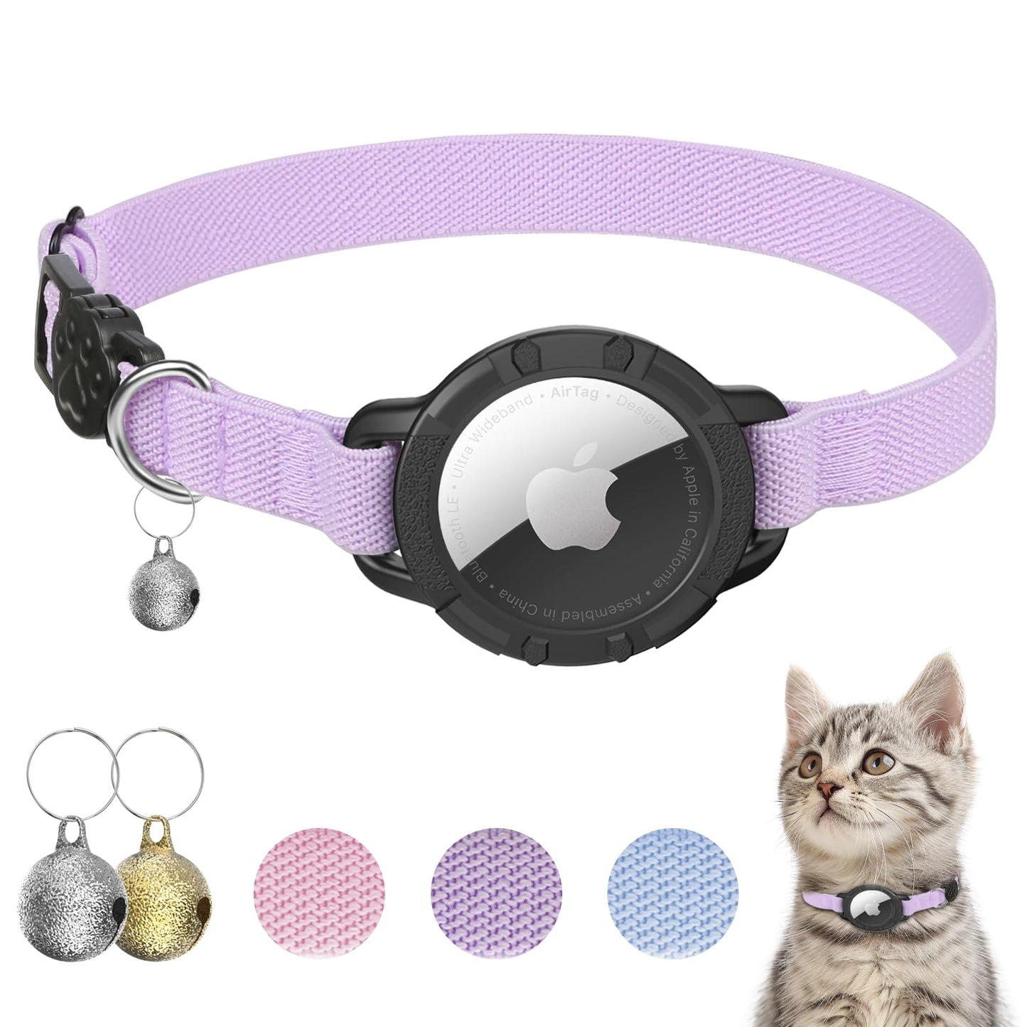 Cat Collar with Flexible Elastic Safety Band
