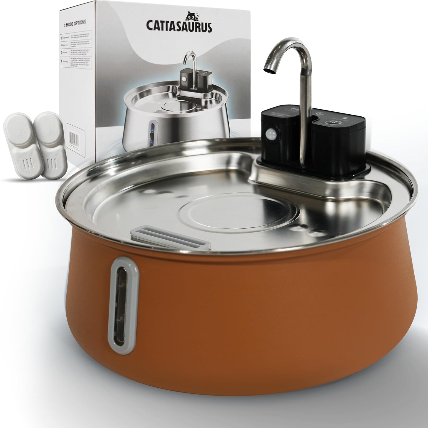 Stainless Steel Cat Water Fountain with Filtration