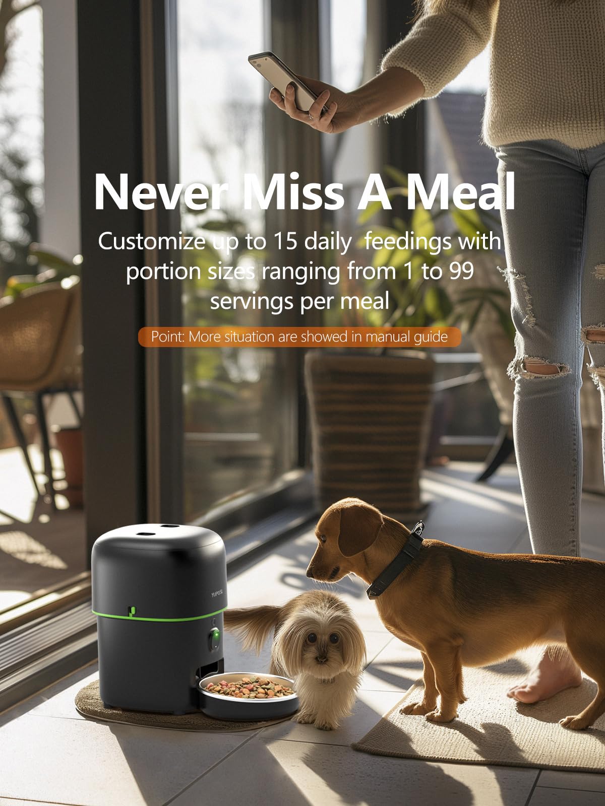 Automatic Pet Feeder with 180-Day Battery Life