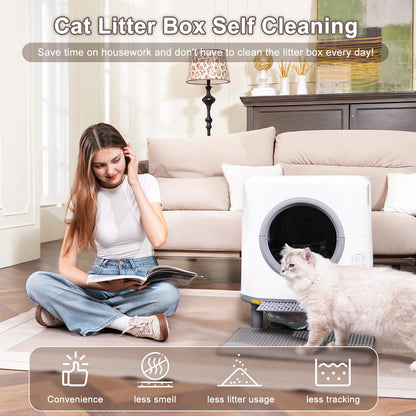 Self-Cleaning Cat Litter Box with Smart Auto Cleaning