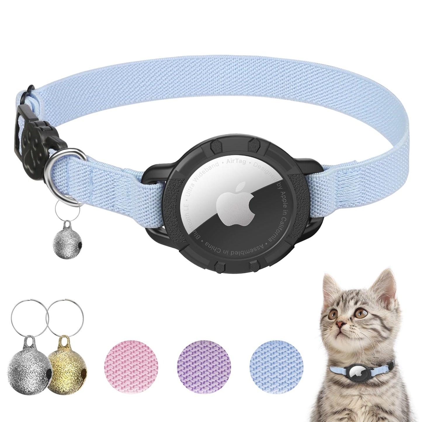 Cat Collar with Flexible Elastic Safety Band