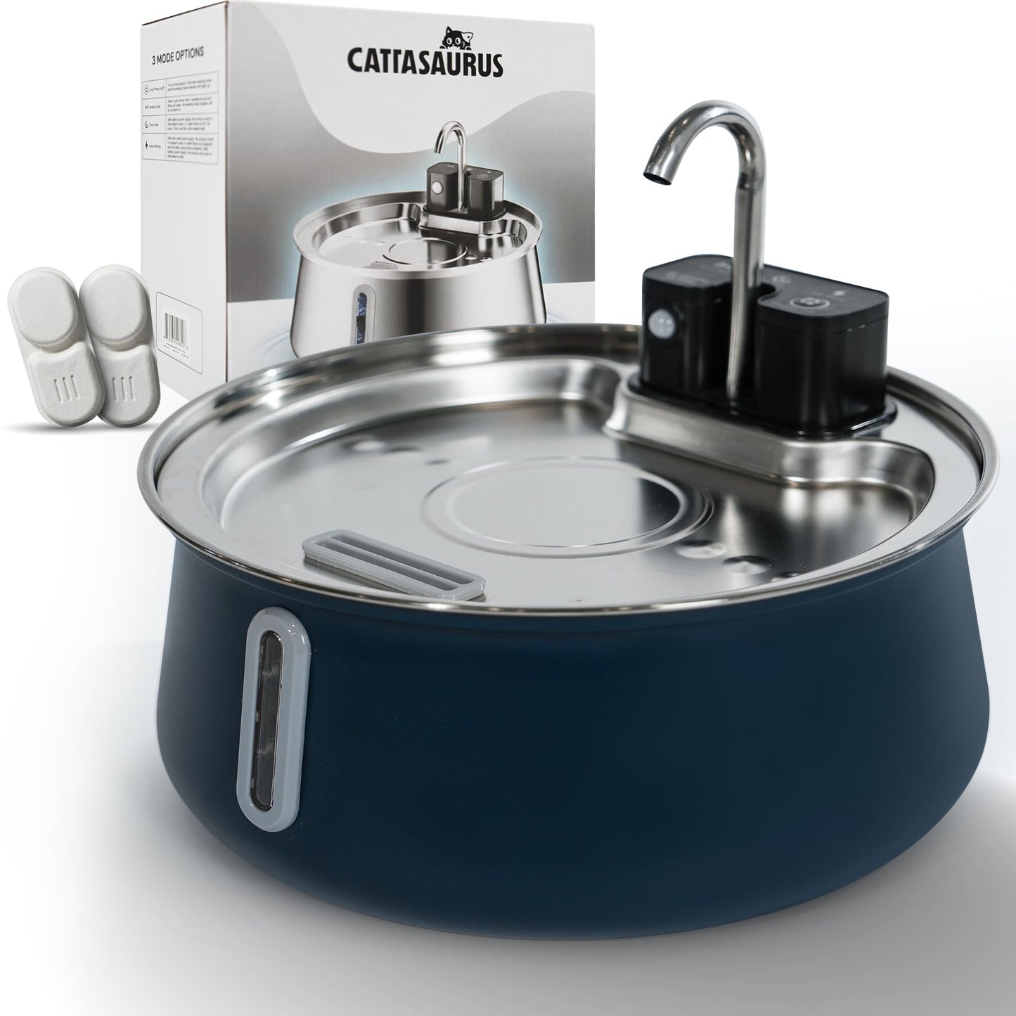 Stainless Steel Cat Water Fountain with Filtration