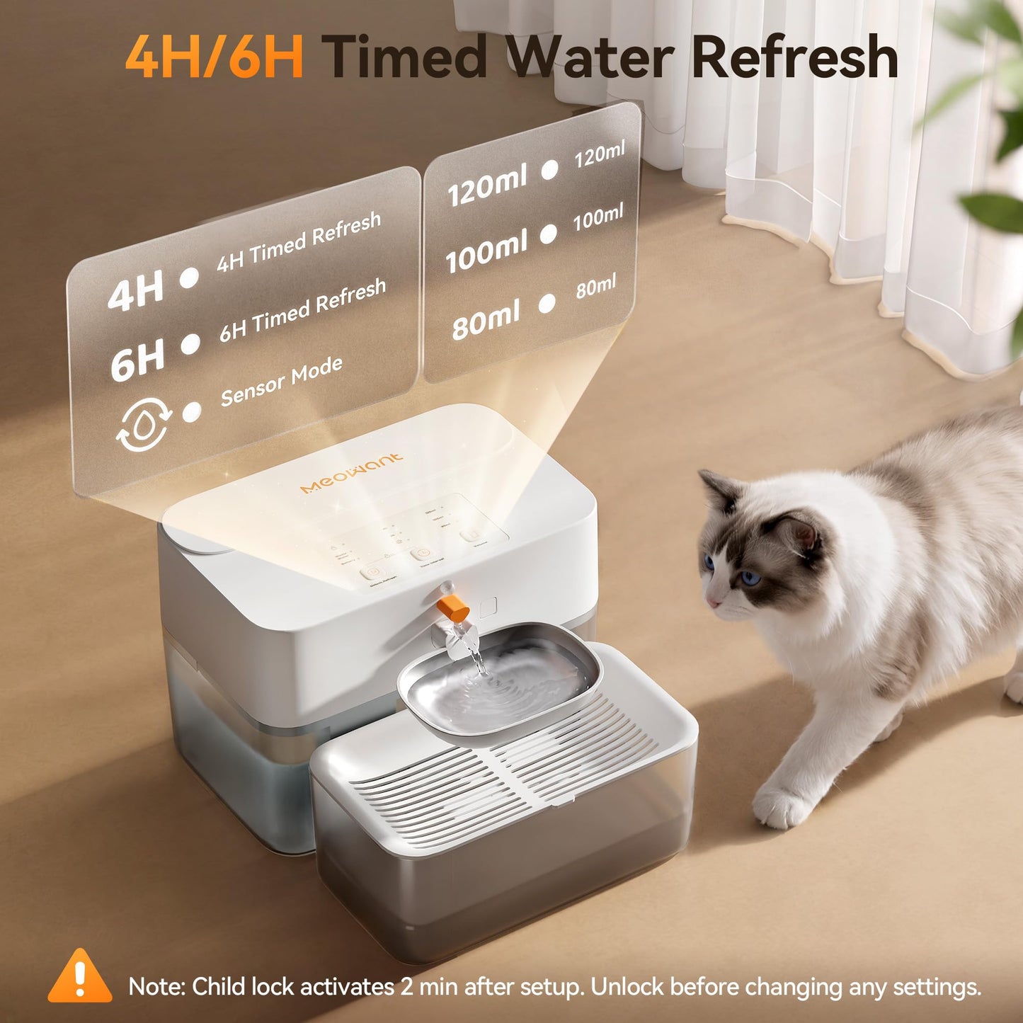 Cat Water Fountain with Wastewater Separation