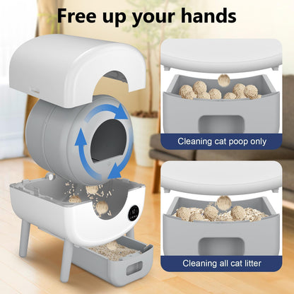 Self-Cleaning Litter Box with App Safety Control