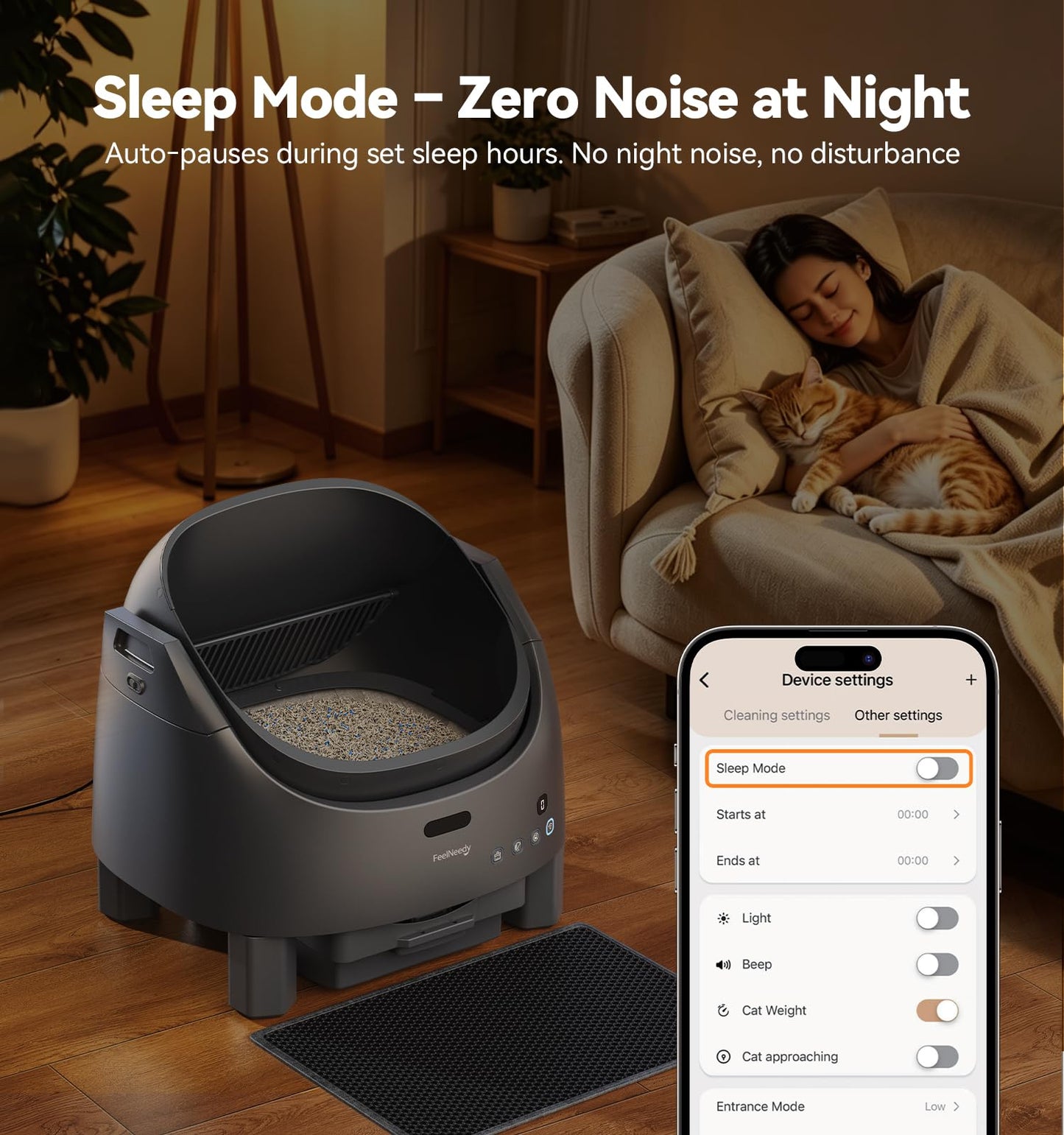 Smart Self-Cleaning Litter Box with App Control