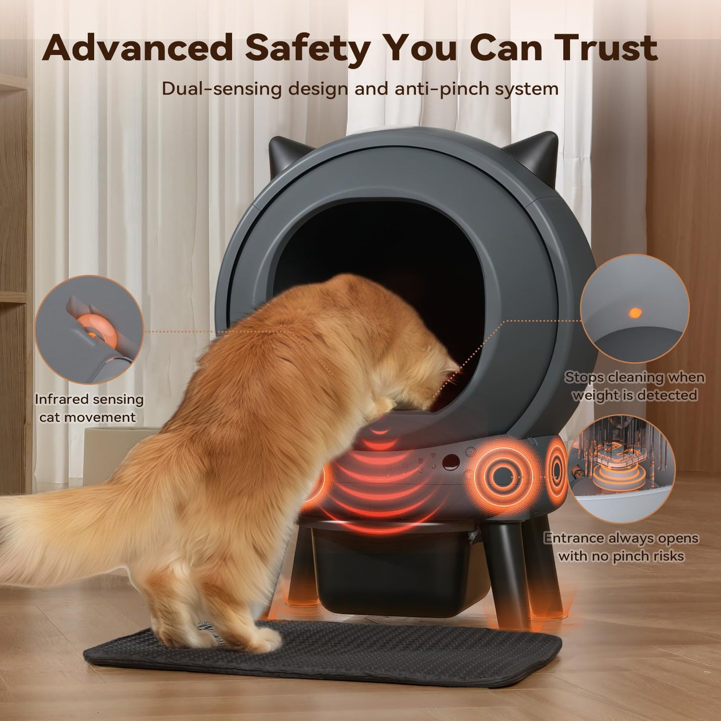 Self-Cleaning Litter Box with Smart Auto Cleaning
