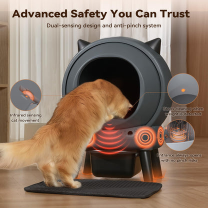 Self-Cleaning Litter Box with Smart Auto Cleaning