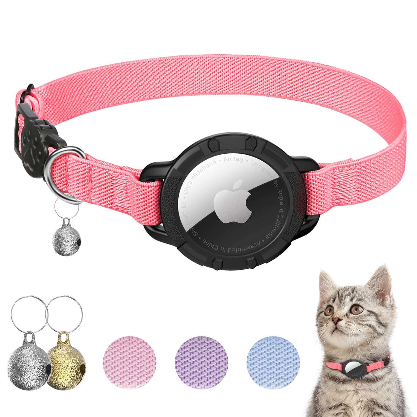 Cat Collar with Flexible Elastic Safety Band