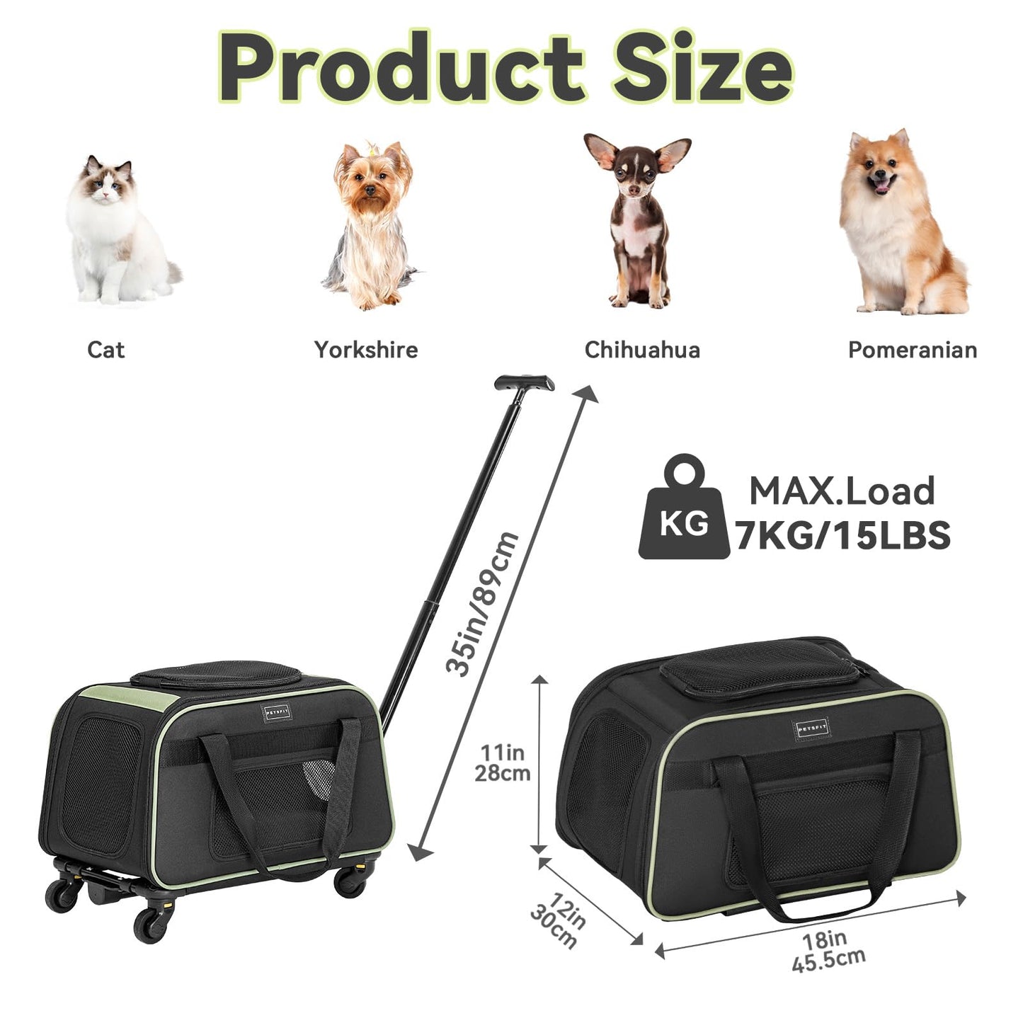 Pet Carrier with Wheels for Easy Travel