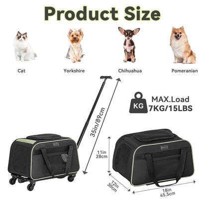 Pet Carrier with Wheels for Easy Travel