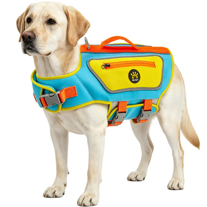 Dog Life Jacket with High Buoyancy and Visibility