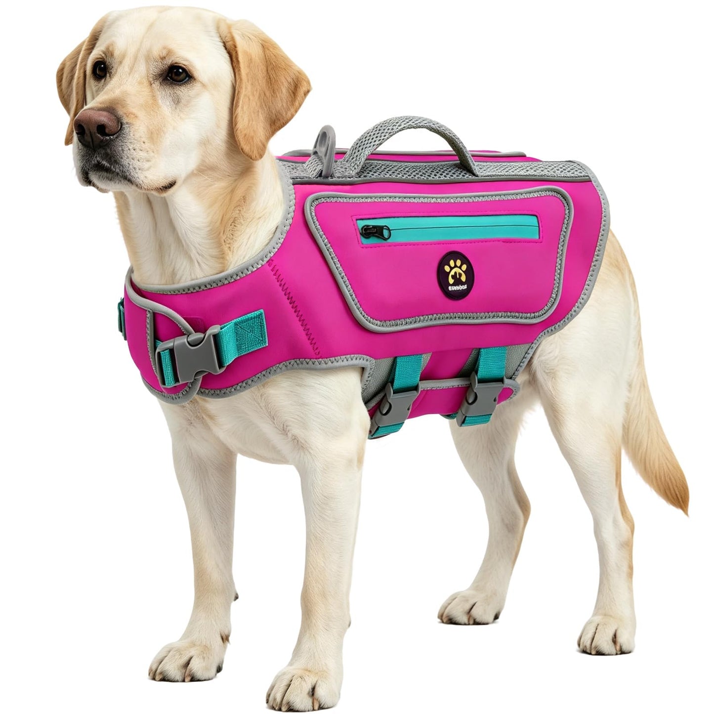 Dog Life Jacket with High Buoyancy and Visibility