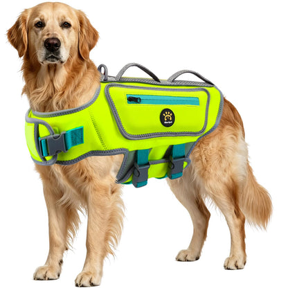 Dog Life Jacket with High Buoyancy and Visibility