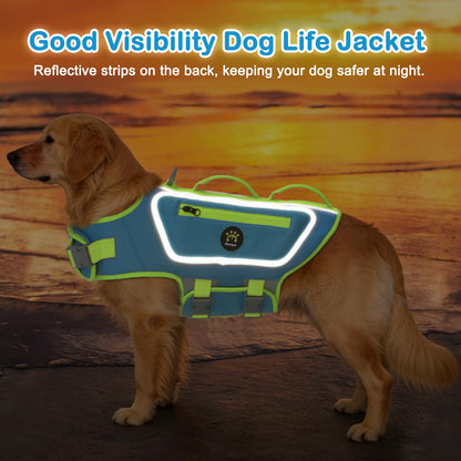 Dog Life Jacket with High Buoyancy and Visibility