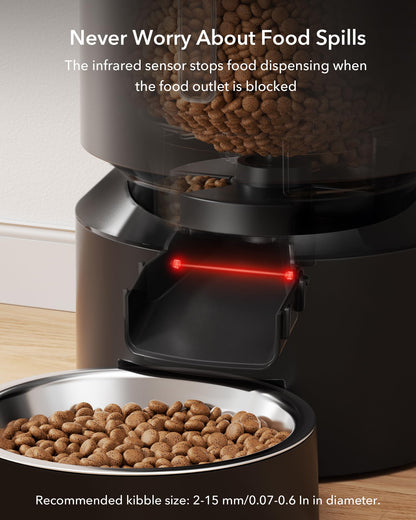 Automatic Pet Feeder with Dual Stainless Steel Bowls
