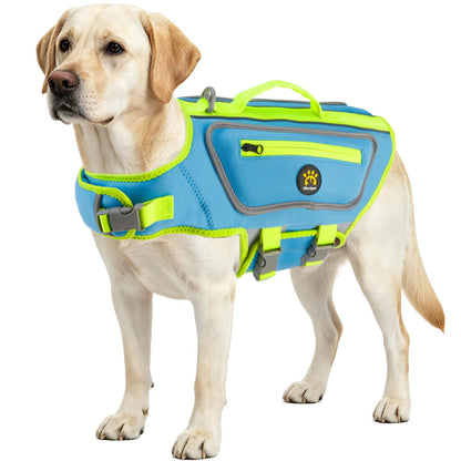 Dog Life Jacket with High Buoyancy and Visibility