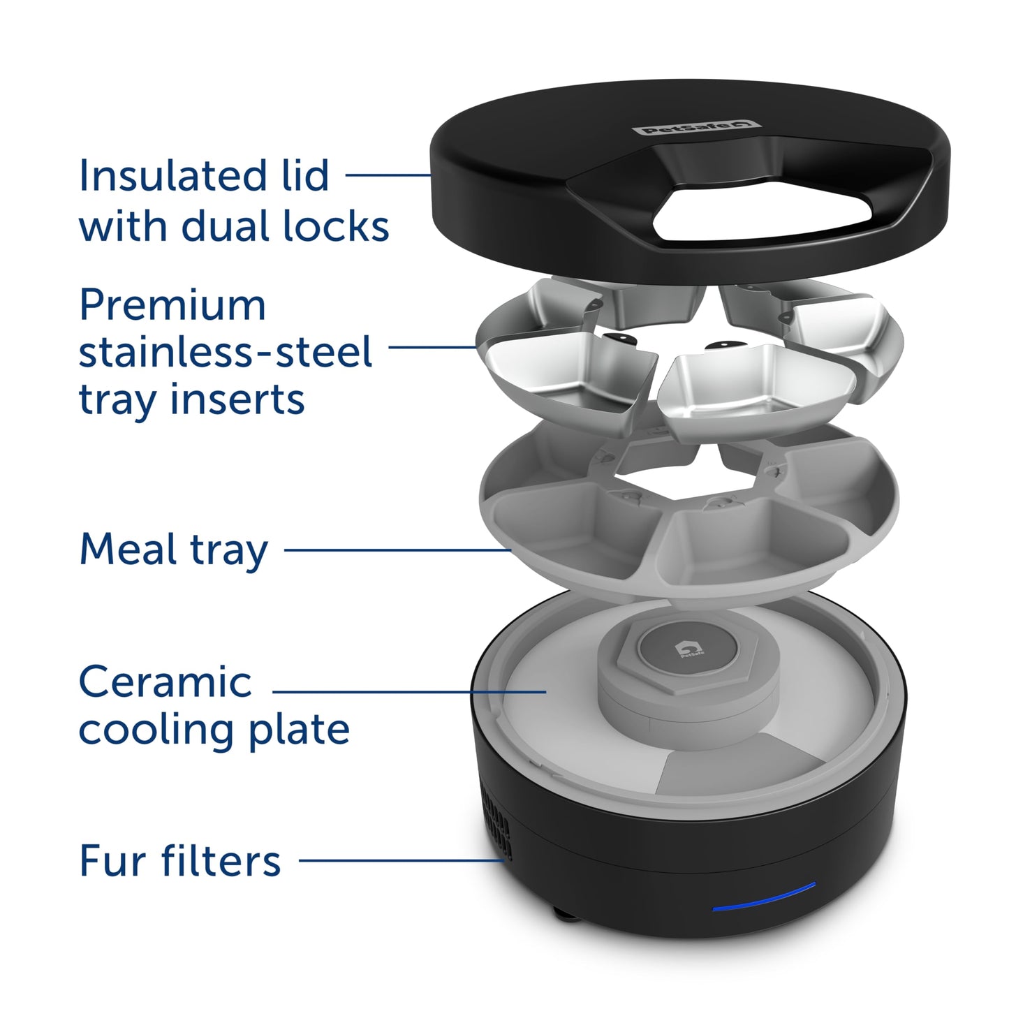 Automatic Wet Food Feeder with Refrigerated Storage
