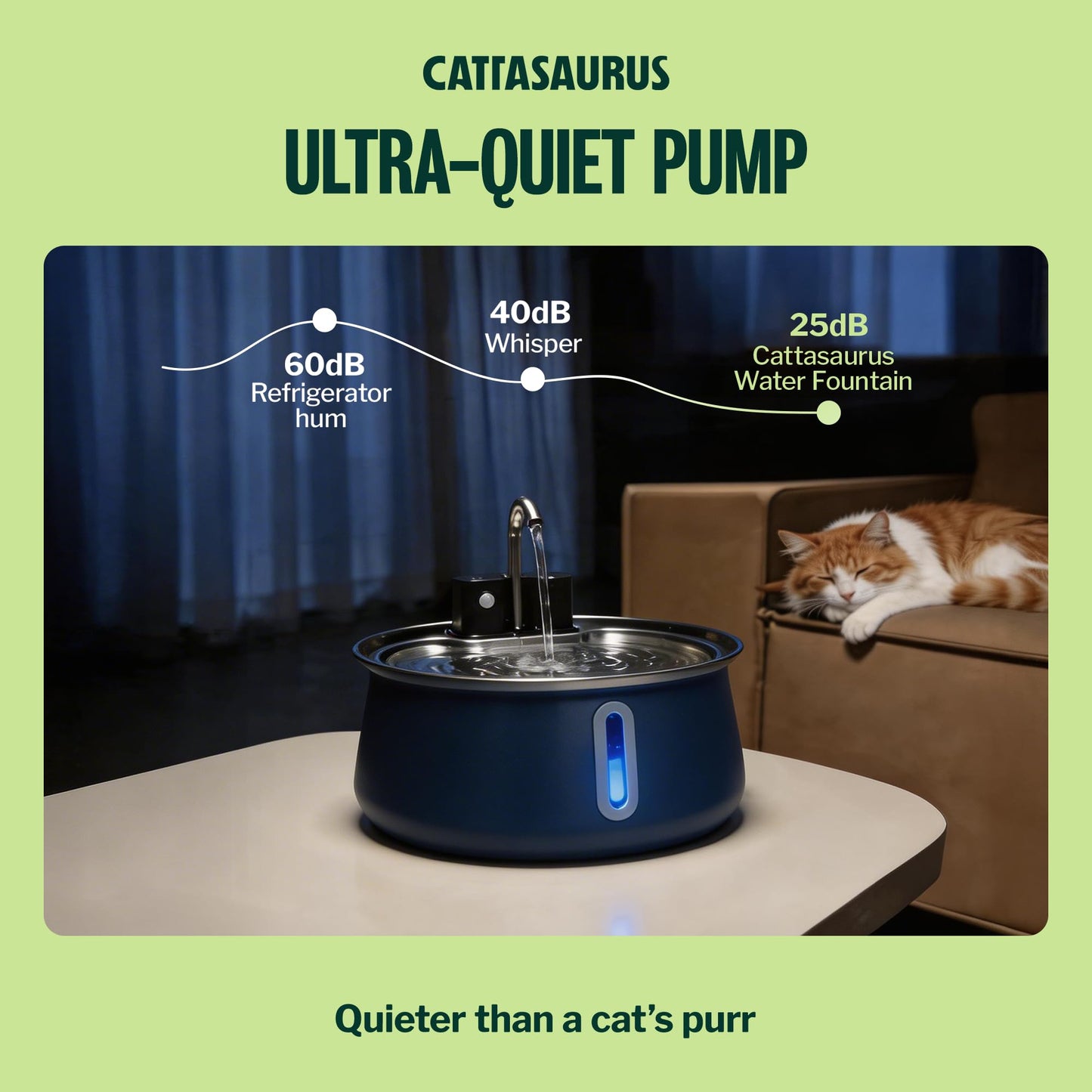 Stainless Steel Cat Water Fountain with Filtration