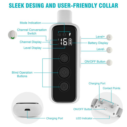 Dog Training Collar with Beep and Vibration Modes