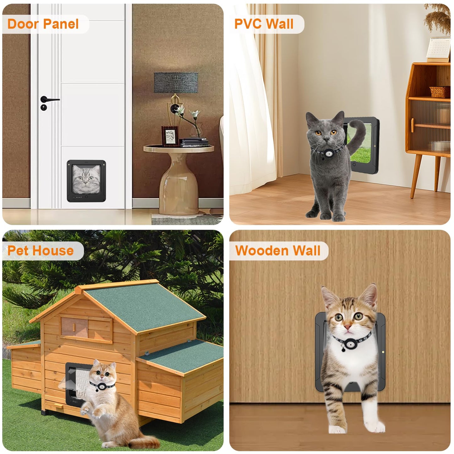 Smart Cat Door with RFID Collar Access and 4-Way Lock