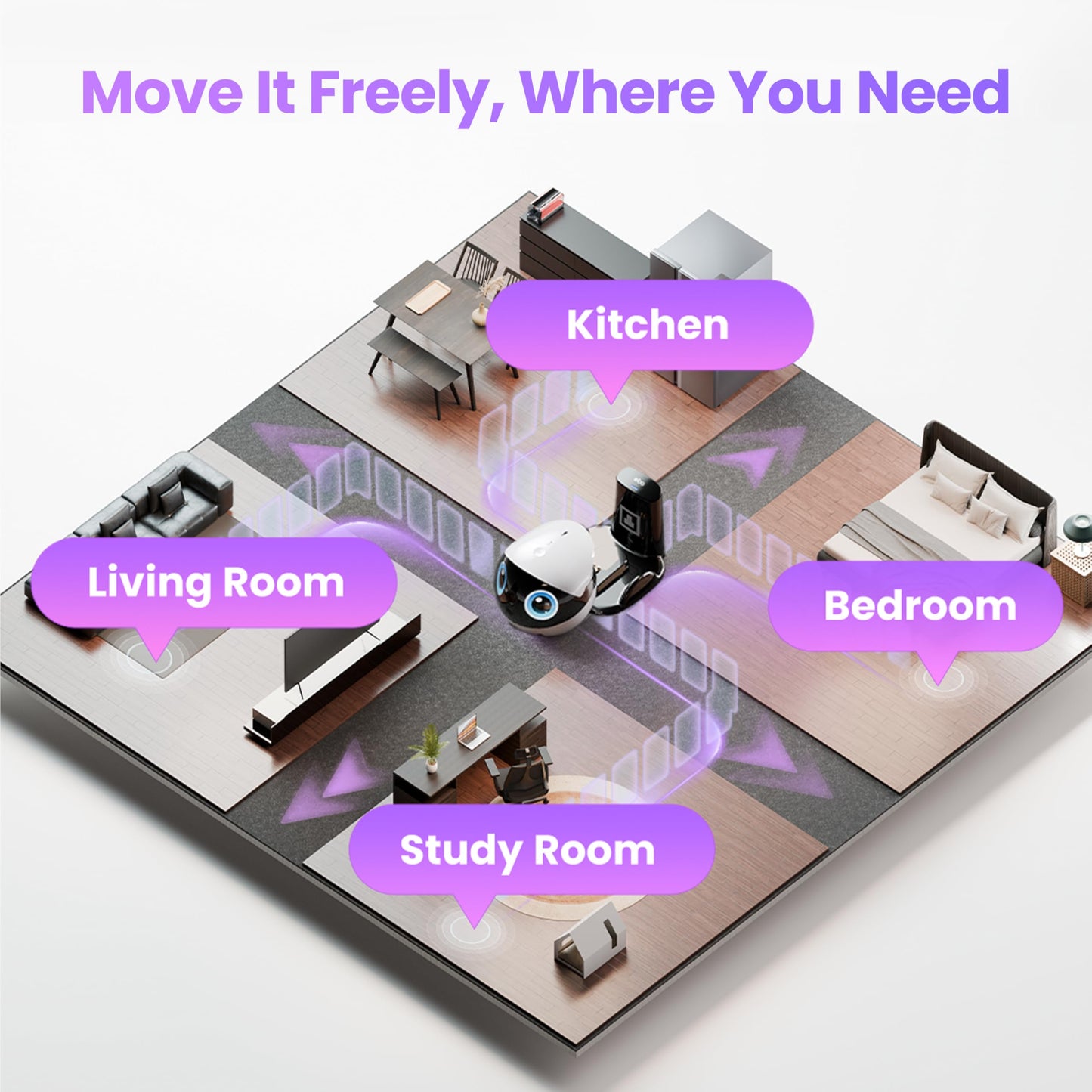 3K Robot Pet Camera with Smart Indoor Monitoring