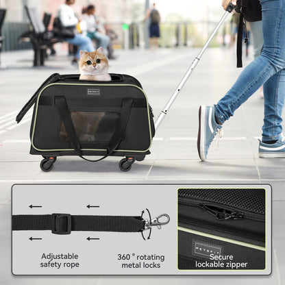 Pet Carrier with Wheels for Easy Travel