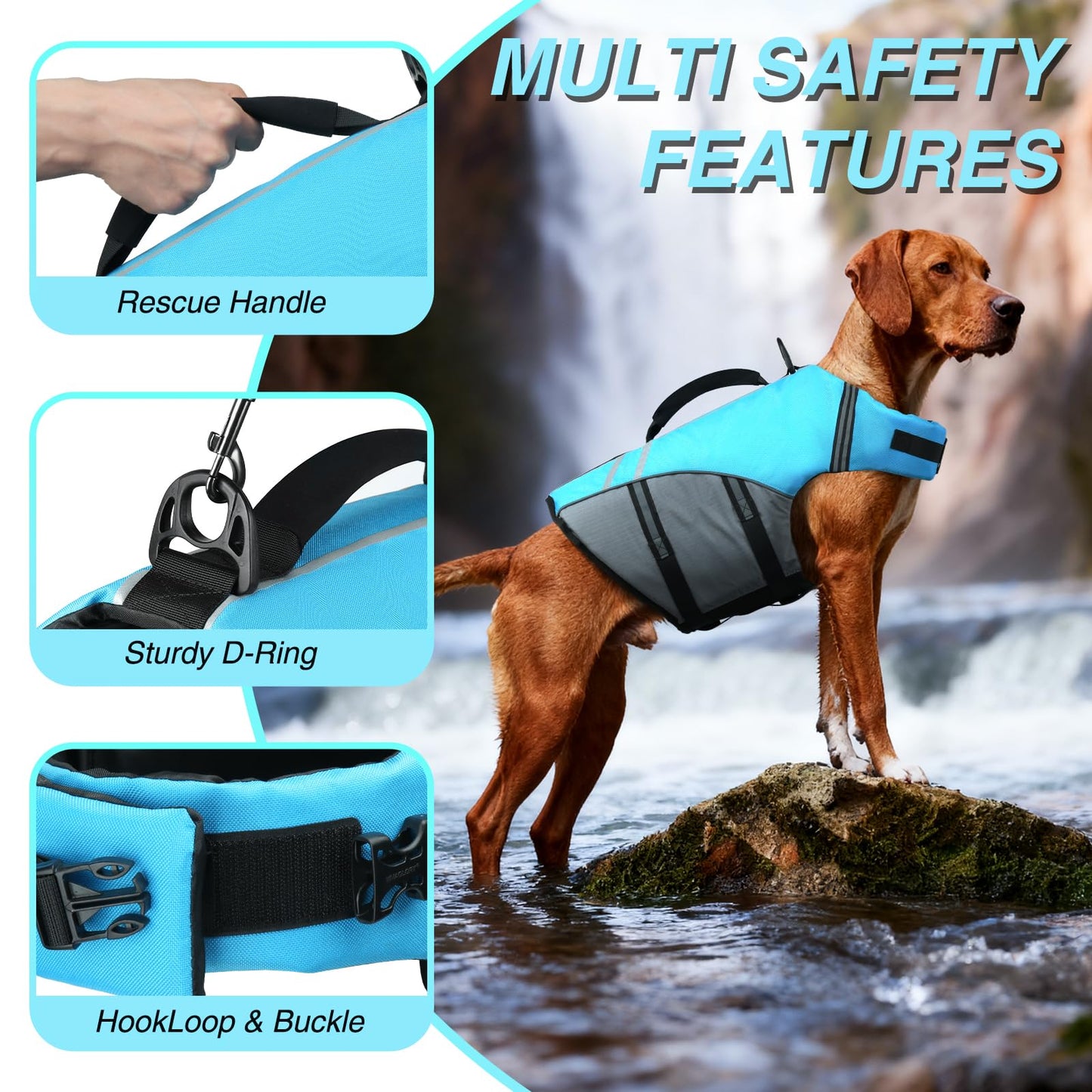 Dog Life Jacket with Sporty Lightweight Design
