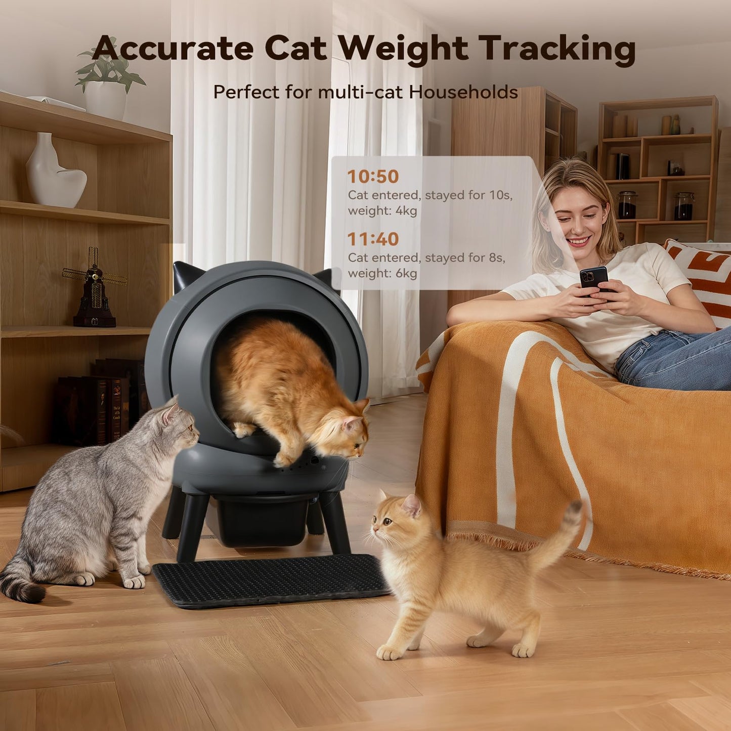 Self-Cleaning Litter Box with Smart Auto Cleaning