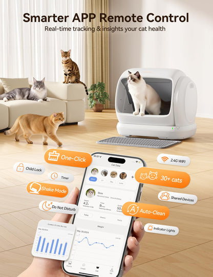 Self-Cleaning Litter Box with 106L Large Capacity