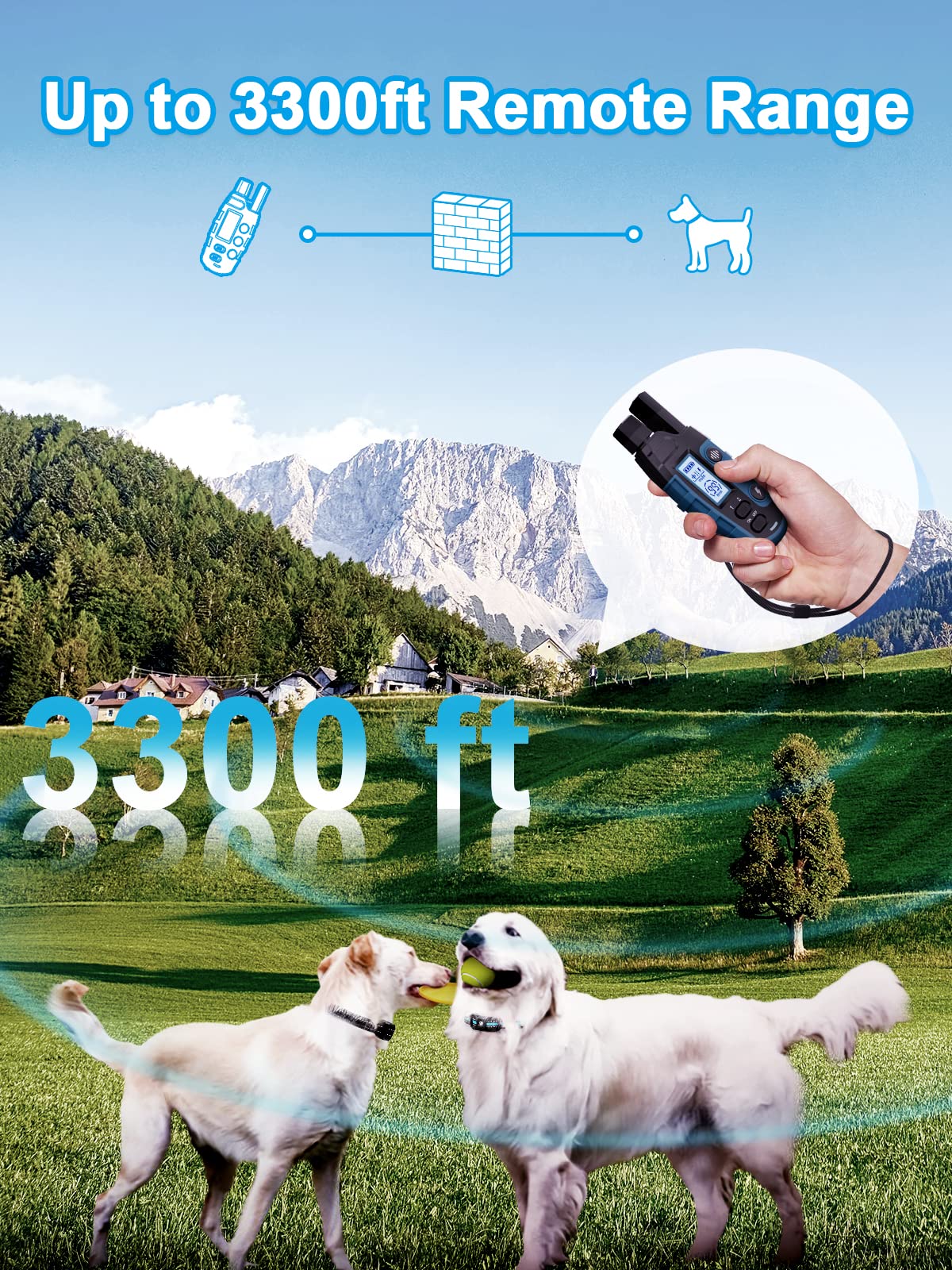 Dog Training Collar for 2 Dogs with 3300FT Remote
