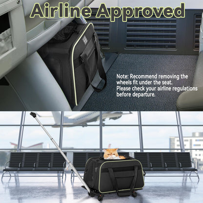 Pet Carrier with Wheels for Easy Travel