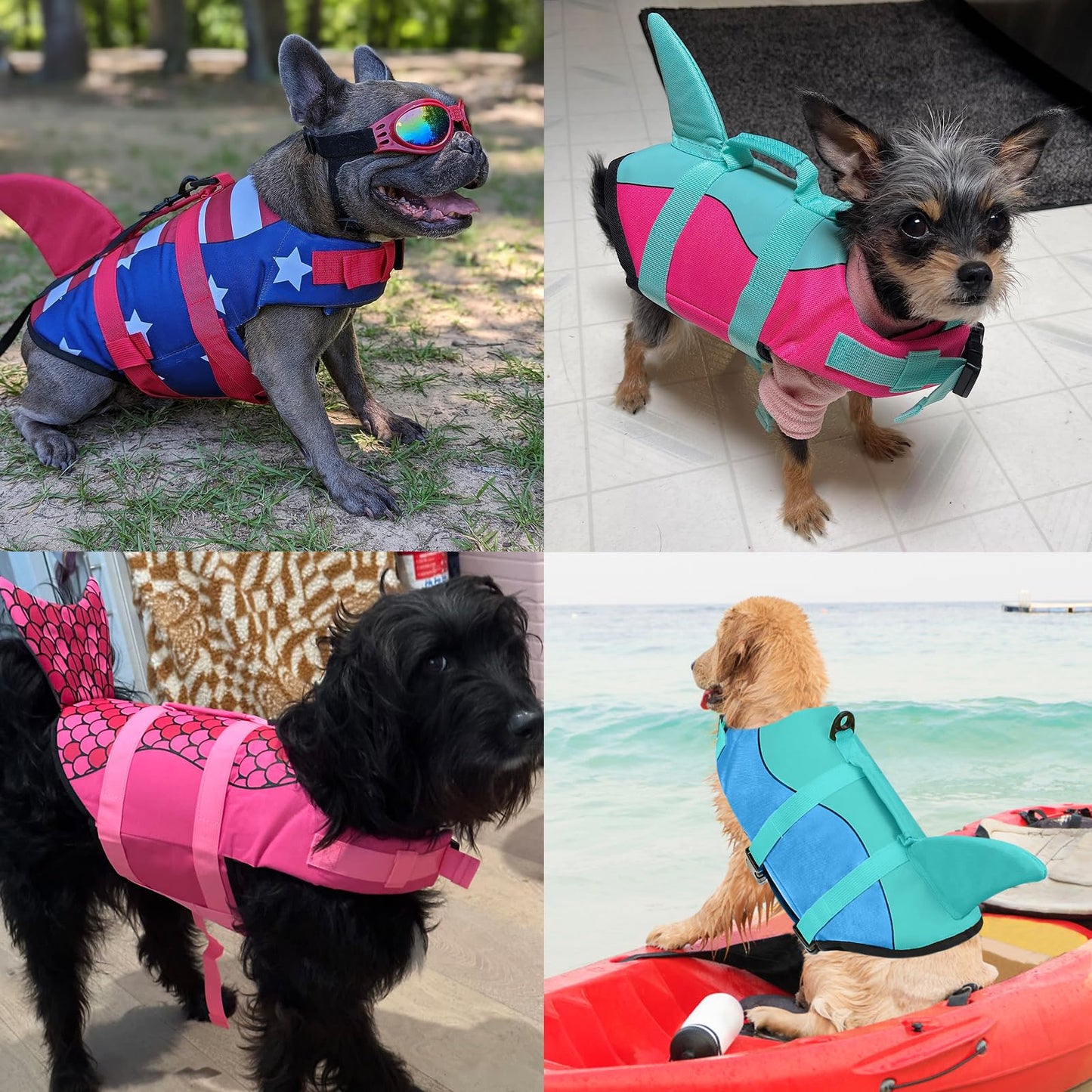 Dog Life Jacket with High Buoyancy Ripstop Design