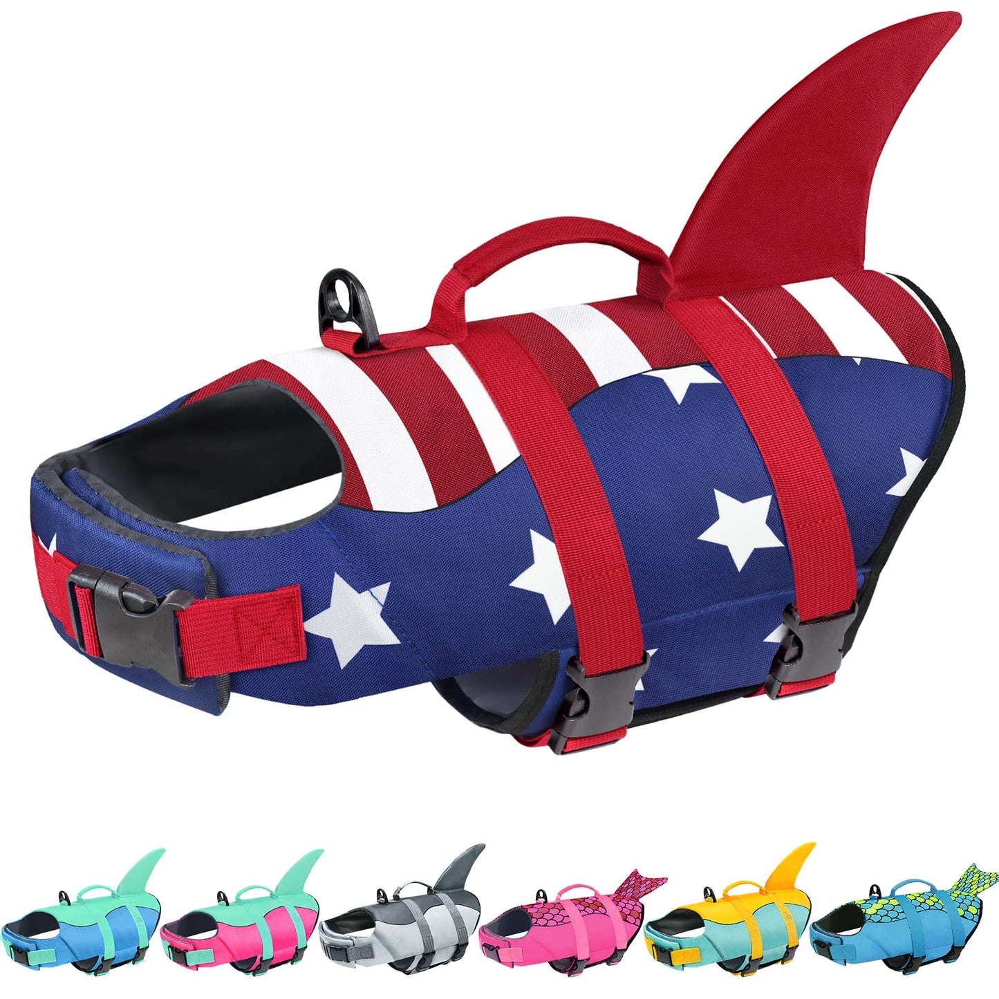 Dog Life Jacket with High Buoyancy Ripstop Design