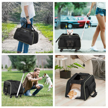Pet Carrier with Wheels for Easy Travel